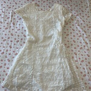 Lace White Fitted Dress